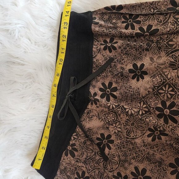 Chico's Travelers 2 L 12 Elastic Tie Waist Slinky Pants Brown Inside Out Look - Picture 7 of 13